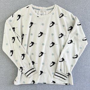 P.J. Salvage Women's Ski‑Print Marshmallow Lounge Top – Size S